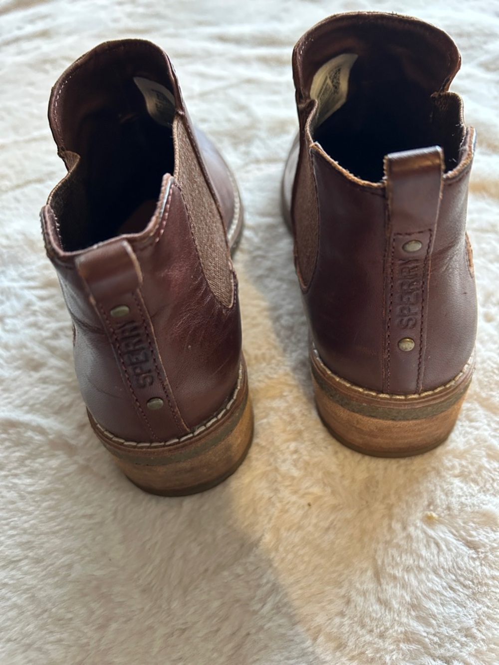 Women’s Sperry Women's Chestnut Brown Leather Chelsea Ankle Boots - Picture 6 of 9